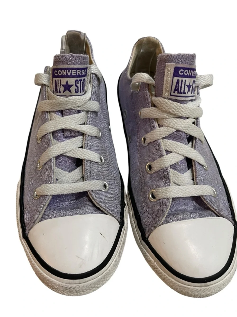 Converse Kid’s Chuck Taylor All Star Glitter Sneakers SZ 2 Purple